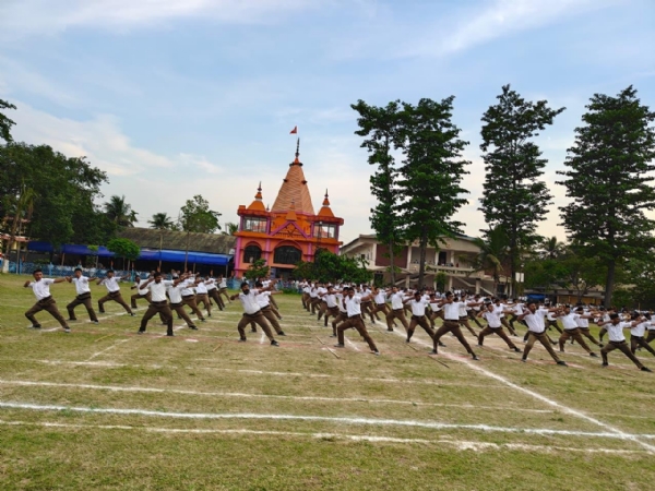 Image of the RSS Concluding 20-Day Karyakarta Vikas Varg in Hojai with Grand Closing Ceremony.
