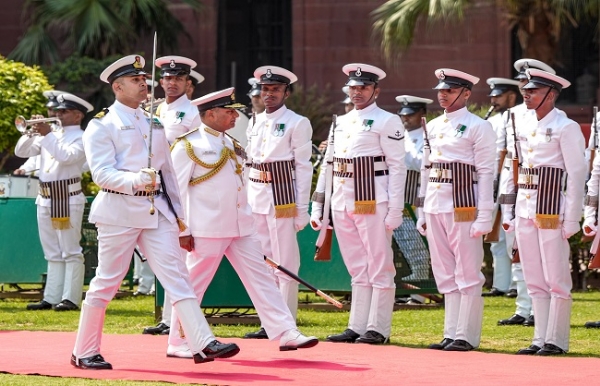 New Chief of the Naval Staff Admiral Krishna Swaminathan inspects the Guard of Honour at the South Block Lawns New Chief of the Naval Staff Admiral Krishna Swaminathan inspects the Guard of Honour at the South Block Lawns