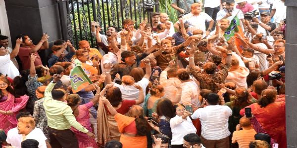 Festive Atmosphere At State BJP Headquarters In Guwahati