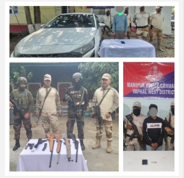 Image of the Arms Recovery and Two Militants Arrest In Separate Operations In Manipur