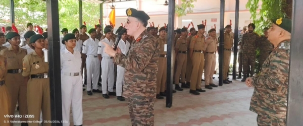 Major General Gaurav Gautam, VSM, the Additional Director General (ADG) of the NCC Directorate, Uttar Pradesh, arrived in Prayagraj
