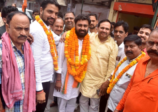 Victorious BJP candidate Sachin Mishra