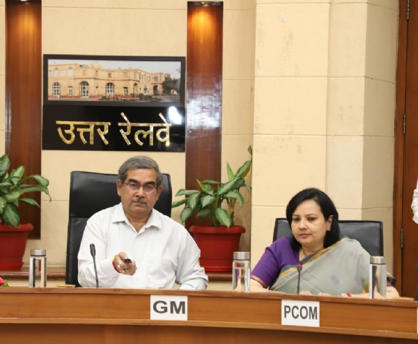 Northern Railway General Manager Rajesh Kumar Pandey with Operations Manager Monika Agnihotri