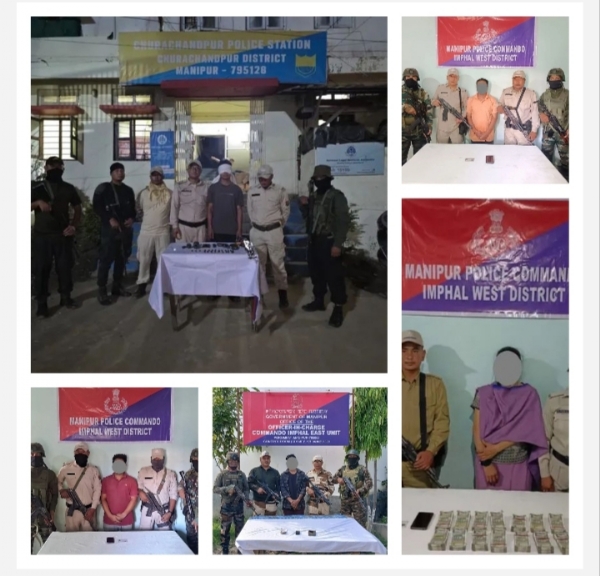 Image Related to the Multiple Militant Cadres Held in Manipur and Arms, Cash and Explosives Recovered.