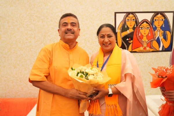 West Bengal CM Suvendu Adhikari with Delhi CM Rekha Gupta
