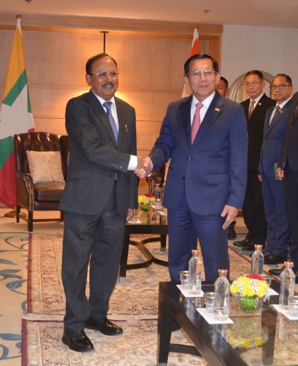 National Security Advisor Ajit Doval and Myanmar President U Min.