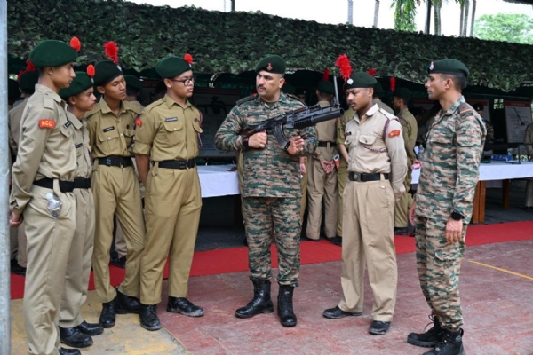 Gajraj Corps Inspiring NCC Cadets Through Motivational Weapon Display in Nalbari.