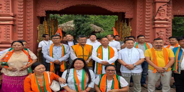 Union Minister Margherita Offers Prayers at Malinithan on PM Modi’s 12 Years in Office