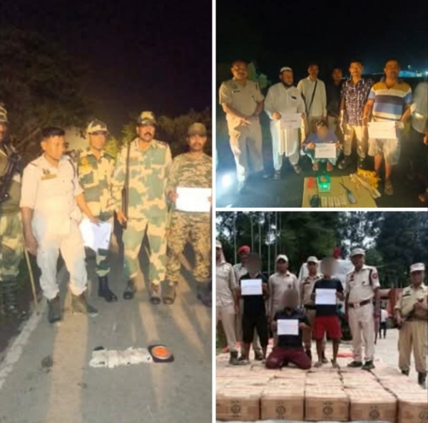श्रीभूमि में 6.4 करोड़ रुपये की मादक पदार्थों की खेप जब्ती तथा दो तस्करों की गिरफ्तारी से संबंधित तस्वीरें।