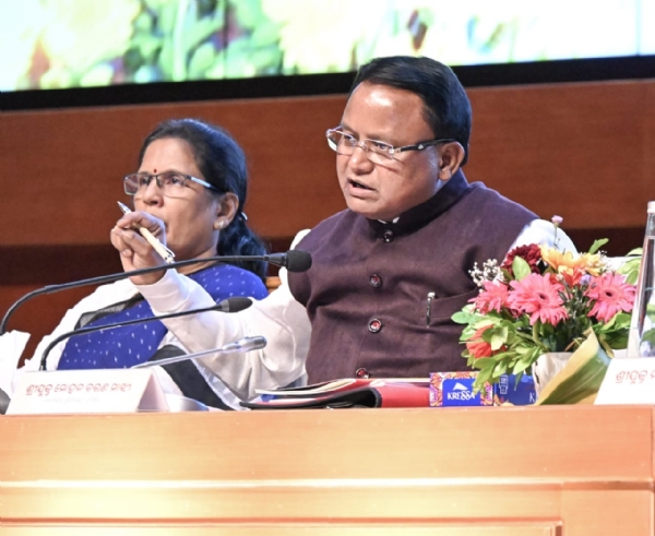 Chief Minister, addressing a press conference in Bhubaneswar