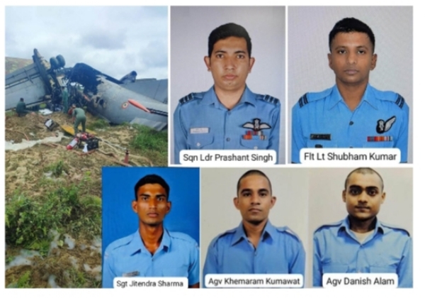 The image Related to the Five IAF Personnel Killed in AN-32 Aircraft Crash in Jorhat on Saturday. The image Related to the Five IAF Personnel Killed in AN-32 Aircraft Crash in Jorhat on Saturday.