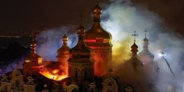 Russian strike sparks fire at historic Kyiv monastery; four killed, over 20 injured
