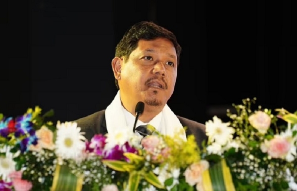 Meghalaya Chief Minister Conrad K. Sangma on Monday Addressing the North East Infrastructure Summit and Exhibition in New Shillong.