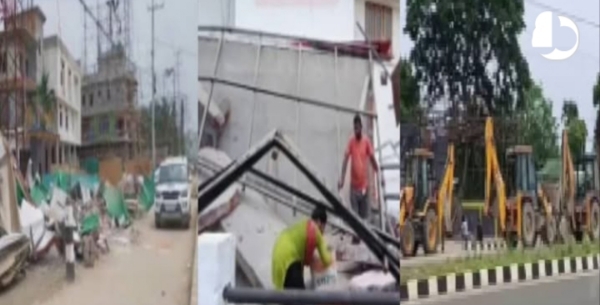 Image of the Eviction Drive Near Guwahati Airport, where Removes Dozens of Commercial Structures on Agricultural Land Image of the Eviction Drive Near Guwahati Airport, where Removes Dozens of Commercial Structures on Agricultural Land
