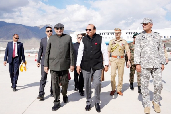Vice President Radhakrishnan Arrives In Leh On 3-Day Visit