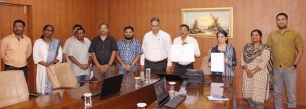 Officials present during the signing of a significant Memorandum of Understanding (MoU) between the Indian Institute of Tropical Meteorology (IITM), Pune, and the Aryabhatta Research Institute of Observational Sciences (ARIES), Nainital.