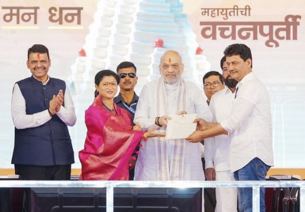 Amit Shah, addressing a public gathering in Kolhapur