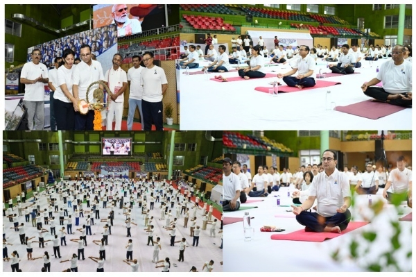 Image of the NFR Observing the International Yoga Day.