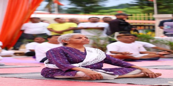 CM, Union Finance Minister Sitharaman Participate in International Yoga Day Celebrations in Guwahati