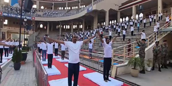 BSF Organises Yoga Session at Attari-Wagah Border