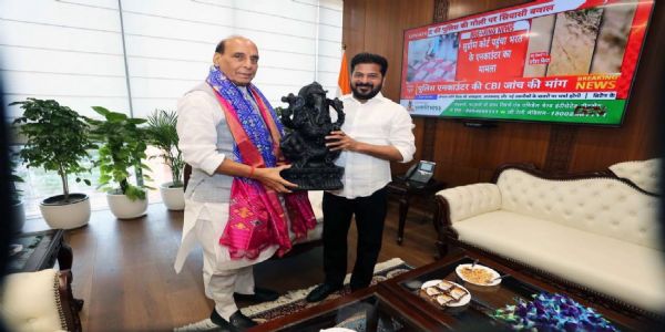 Revanth Reddy Meets Rajnath Singh, Seeks Centre's Support for Adilabad Airport Expansion and DRDO Project