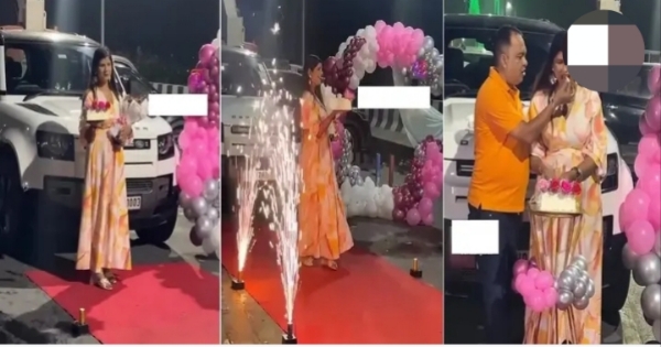 Images of the Businessman Celebrating Wife’s Birthday on Kumar Bhaskar Varma Bridge.
