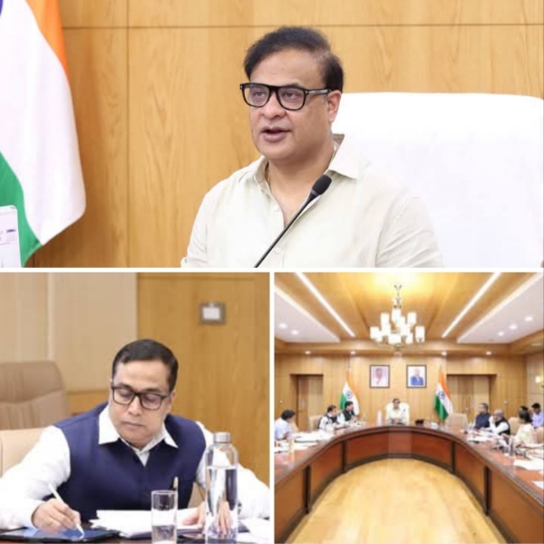 Image of the Budget Review Meeting in Assam Lok Seva Bhawan.