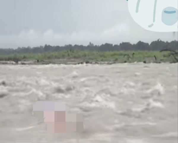 Image of the flood water in Arunachal Pradesh.