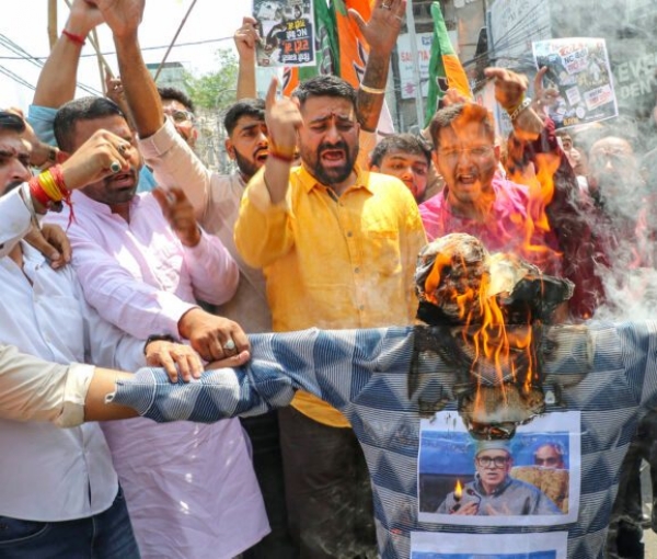 BJYM Protests Against NC Government Over Unemployment Issues In J&K
