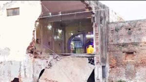 Portion Of Temple Collapses Outside Mubarak Mandi Heritage Complex In Jammu; No Casualties