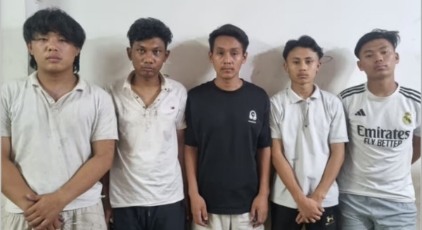 Image of the Five Nagaland Youths Held for Alleged Assault on Man in Guwahati.