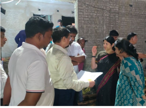 Usha Padhee,  conducts field inspections of key project sites