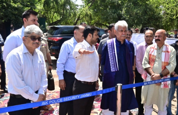 LG Visits Mubarak Mandi Heritage Complex In Jammu, Inspects Damage To Ancient Temple