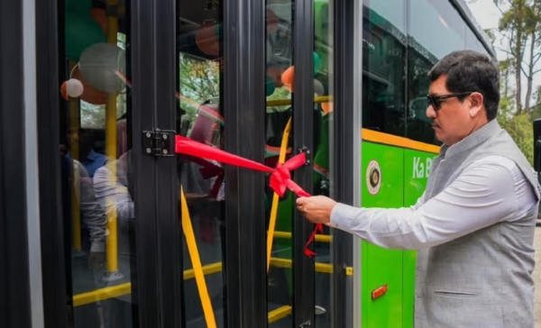 Meghalaya CM Conrad Sangma Flagging Off 55 Electric Buses Under PM e-Bus Sewa Scheme.