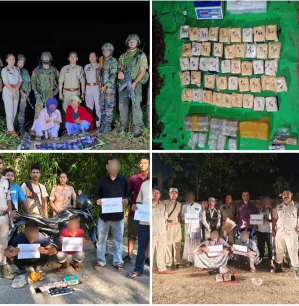 Images of the Drugs Worth ₹13 Crore Seized in Assam and Six Arrested Accused. Images of the Drugs Worth ₹13 Crore Seized in Assam and Six Arrested Accused.