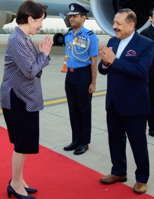 Japanese Prime Minister Sanae Takaichi arrived in New Delhi on an official visit to attend the 16th India-Japan Annual Summit. She was received at the airport by Union Minister of State Dr. Jitendra Singh. Japanese Prime Minister Sanae Takaichi arrived in New Delhi on an official visit to attend the 16th India-Japan Annual Summit. She was received at the airport by Union Minister of State Dr. Jitendra Singh.