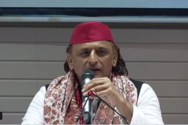 Addressing the media, SP President Akhilesh Yadav Addressing the media, SP President Akhilesh Yadav