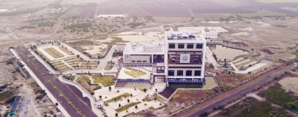 An aerial view of the Dholera Special Investment Region in Gujarat, where India is developing an integrated ecosystem for semiconductor manufacturing, aerospace, renewable energy and advanced industrial infrastructure.