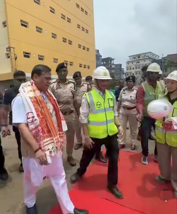 Assam CM Dr Himanta Biswa Sarma Reviewing Progress of ₹606-Crore Police Reserve Infrastructure Project.