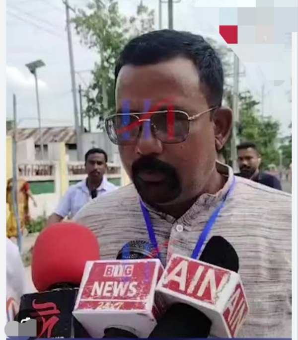 MLA Dhiraj Gowala talking to media persons. MLA Dhiraj Gowala talking to media persons.