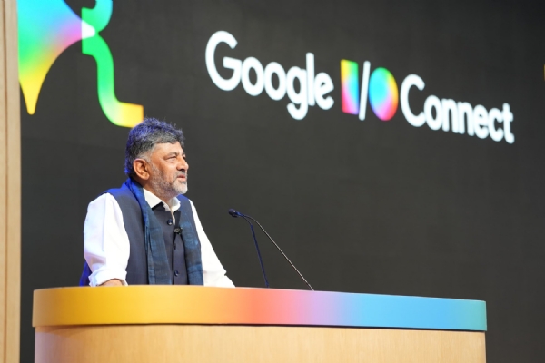 CM DK Shivakumar spoke at the Google I/O Connect India event in Bengaluru.