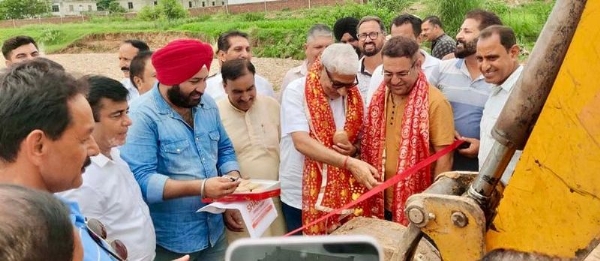 MLA Sham Lal Sharma inaugurating construction of Gabion (Crate) Structures along a nallah in Ward No. 65. MLA Sham Lal Sharma inaugurating construction of Gabion (Crate) Structures along a nallah in Ward No. 65.