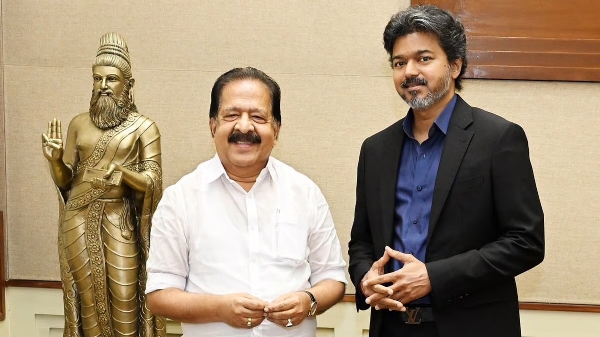 Kerala HM Ramesh Chennithala with Vijay Kerala HM Ramesh Chennithala with Vijay