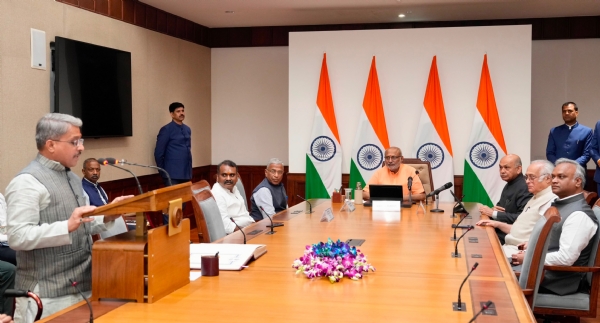 Rajnish Kumar Agrawal takes the oath as a Member of the Rajya Sabha on Wednesday.
