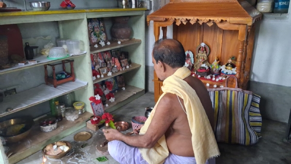 Bipattarini Puja at a household Bipattarini Puja at a household