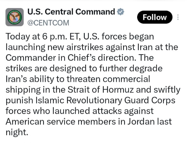 Source -CENTCOM Source -CENTCOM