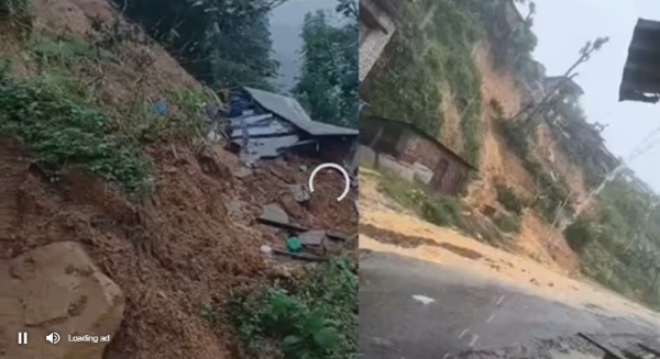 Image of the landslide in Mon district of Nagaland on Sunday. Image of the landslide in Mon district of Nagaland on Sunday.