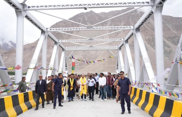 LG Saxena Inaugurates ₹27.18-Crore Udmaroo Bridge Over Shayok River In Nubra District LG Saxena Inaugurates ₹27.18-Crore Udmaroo Bridge Over Shayok River In Nubra District