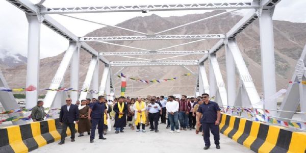LG Saxena Inaugurates ₹27.18-Crore Udmaroo Bridge Over Shayok River In Nubra District