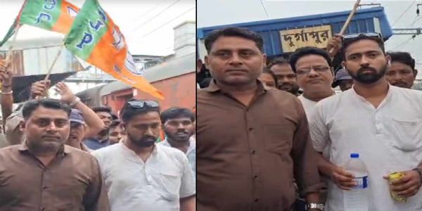 BJP workers offer water, biscuits to TMC supporters on July 21 in Durgapur